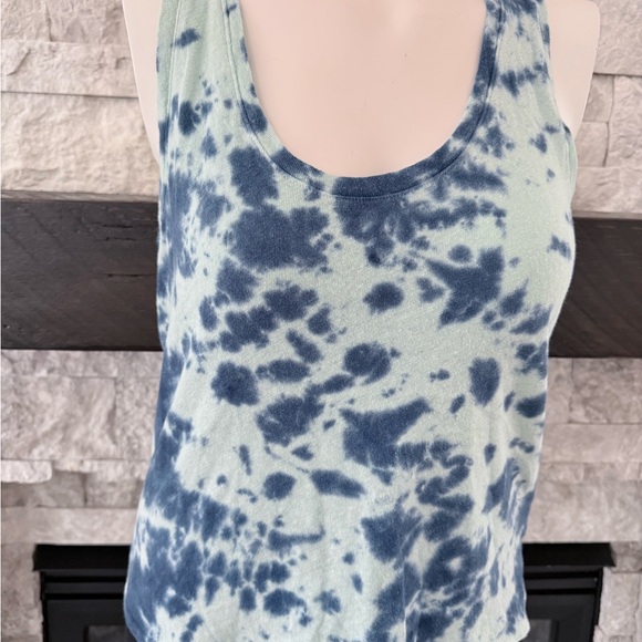 MOTHER Scoop Racerback Tank Size S Blue Tie Dye Stretch Beach Summer - Picture 13 of 13